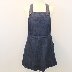 Denim overall skirt